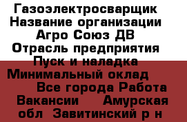 Газоэлектросварщик › Название организации ­ Агро-Союз ДВ › Отрасль предприятия ­ Пуск и наладка › Минимальный оклад ­ 55 000 - Все города Работа » Вакансии   . Амурская обл.,Завитинский р-н